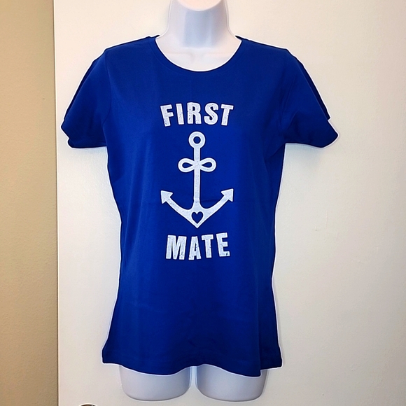 First Mate Shirt, Blue and White, Size Small - Picture 1 of 6